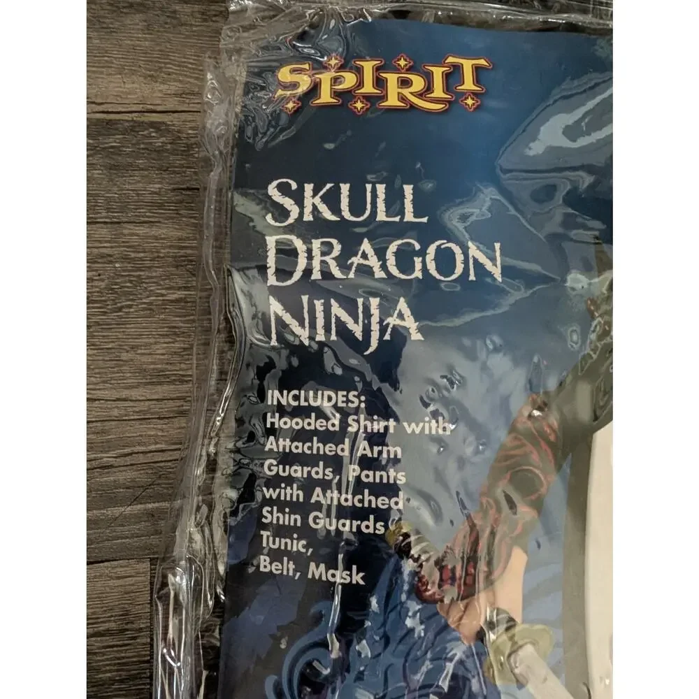 Spirit The Skull Dragon Ninja Warrior Halloween Costume Red & Black Size M 8-10 - Picture 7 of 8